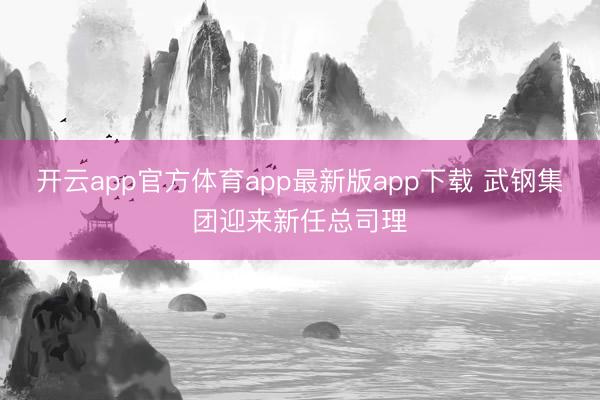 开云app官方体育app最新版app下载 武钢集团迎来新任总司理