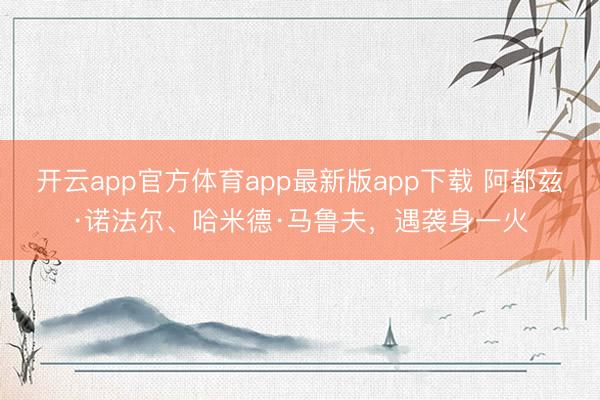 开云app官方体育app最新版app下载 阿都兹·诺法尔、哈米德·马鲁夫，遇袭身一火