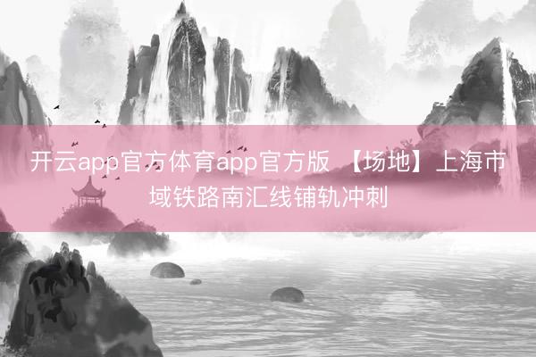 开云app官方体育app官方版 【场地】上海市域铁路南汇线铺轨冲刺