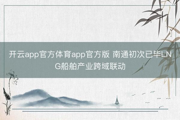 开云app官方体育app官方版 南通初次已毕LNG船舶产业跨域联动