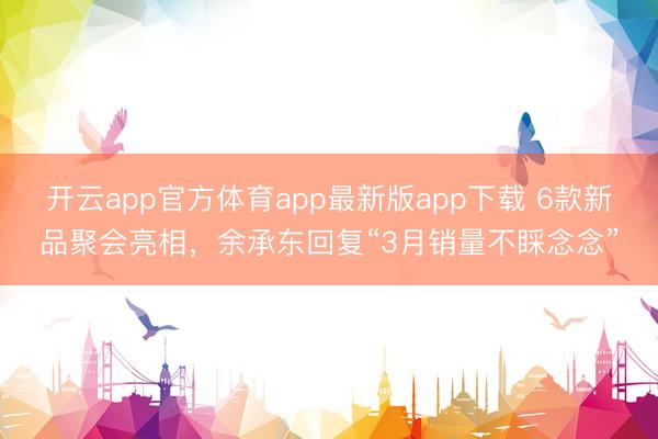 开云app官方体育app最新版app下载 6款新品聚会亮相，余承东回复“3月销量不睬念念”